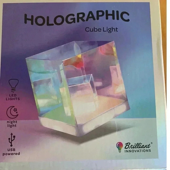 New! Brilliant Innovations Holographic Prism Illusion USB Power Cube Light - Picture 2 of 5